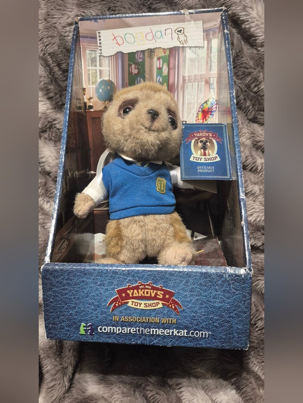 Bogdan Meerkat Plush in Blue Vest